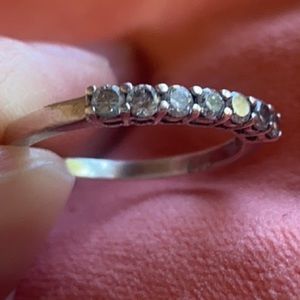 Brilliant Cut White Sapphire Bridge Ring